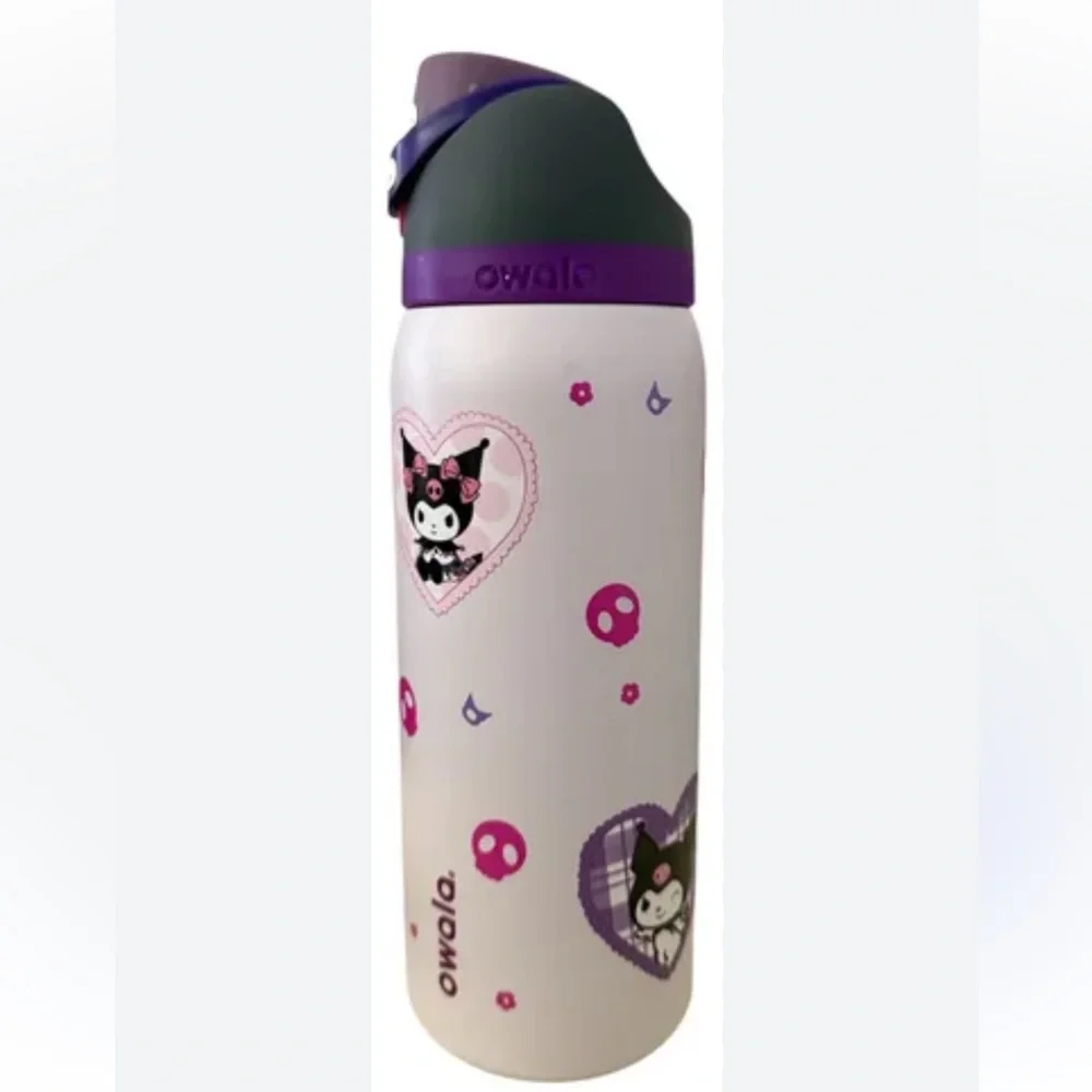Owala kuromi 32oz free sip Cute Purple White Water Bottle gym fitness leak proof